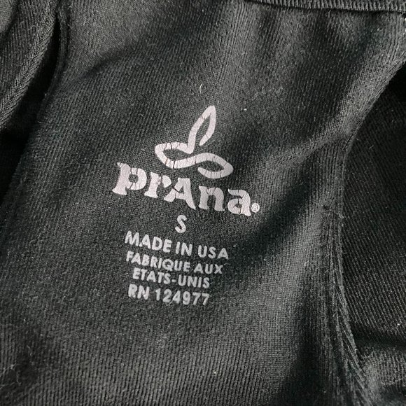 Prana Black Built In Bra Tank Top Paisley two holes on back yoga size S - Picture 5 of 5